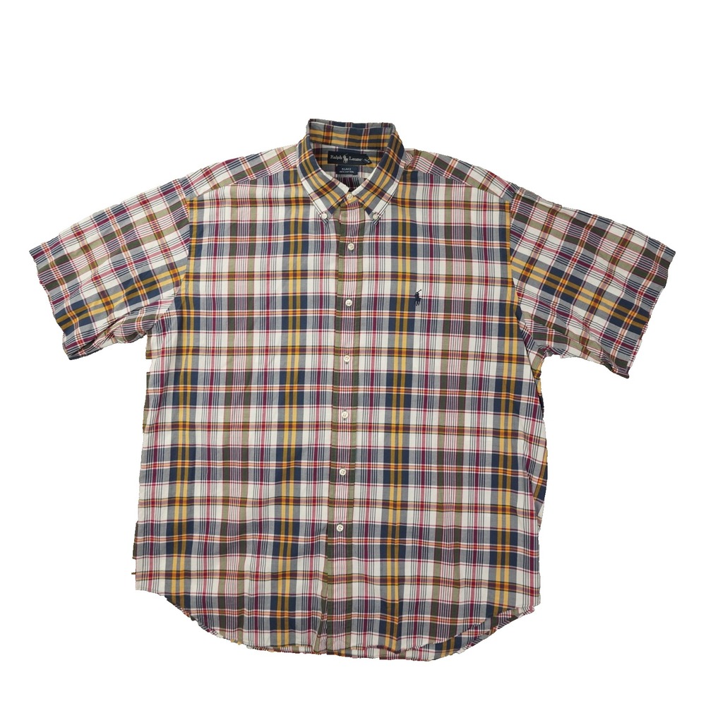 Ralph Lauren Blake Button Up Shirt Men's Large Vintage Multicolor Plaid Preppy